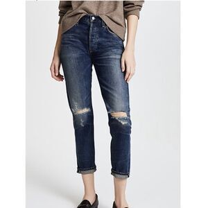 Citizen of Humanity Liya High Rise Classic Fit Crop Button Fly Jeans Made USA